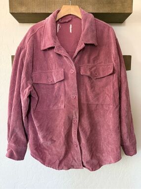Small shop|Corduroy Shacket in Dusty Rose/blush pink•boxy oversized fit•••MED